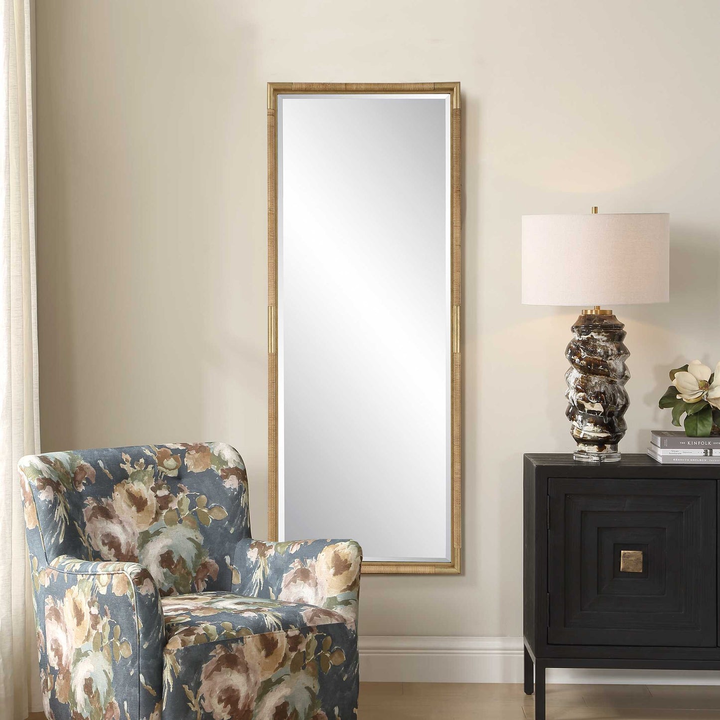 Uttermost Kampar Full Length Rattan Tall Mirror