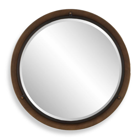 Uttermost Porthole Bronze Round Mirror - Black,Bronze