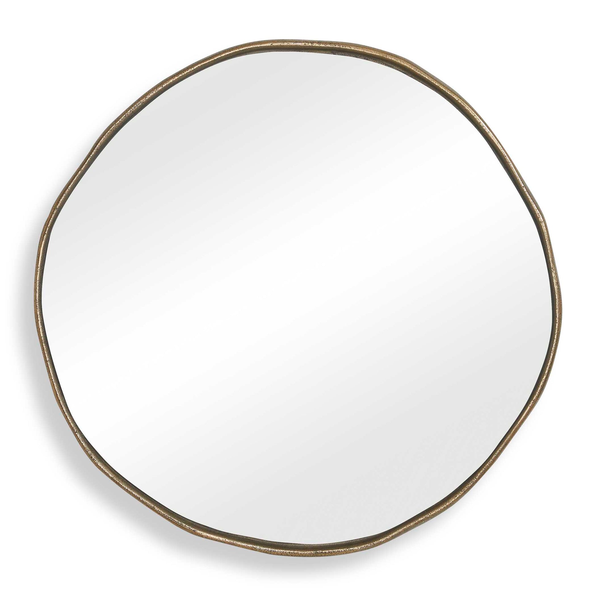 Uttermost Lowen Round Brass Mirror - Brass,Gold
