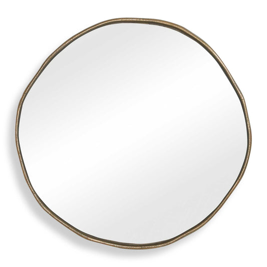 Uttermost Lowen Round Brass Mirror - Brass,Gold