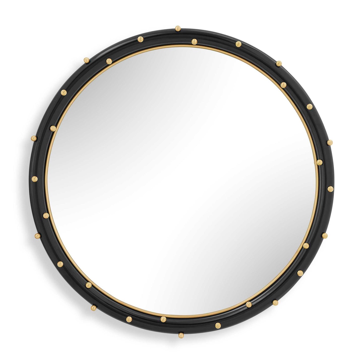 Uttermost Helia Brass Round Mirror - Black,Gold