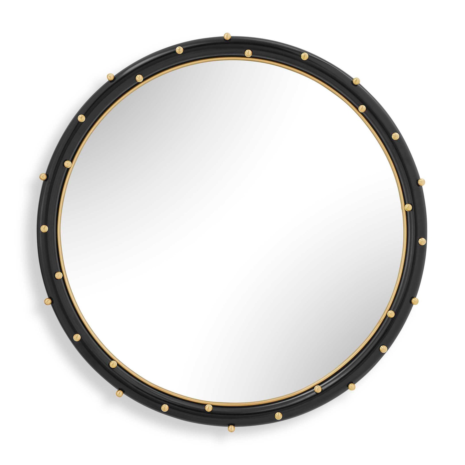 Uttermost Helia Brass Round Mirror - Black,Gold