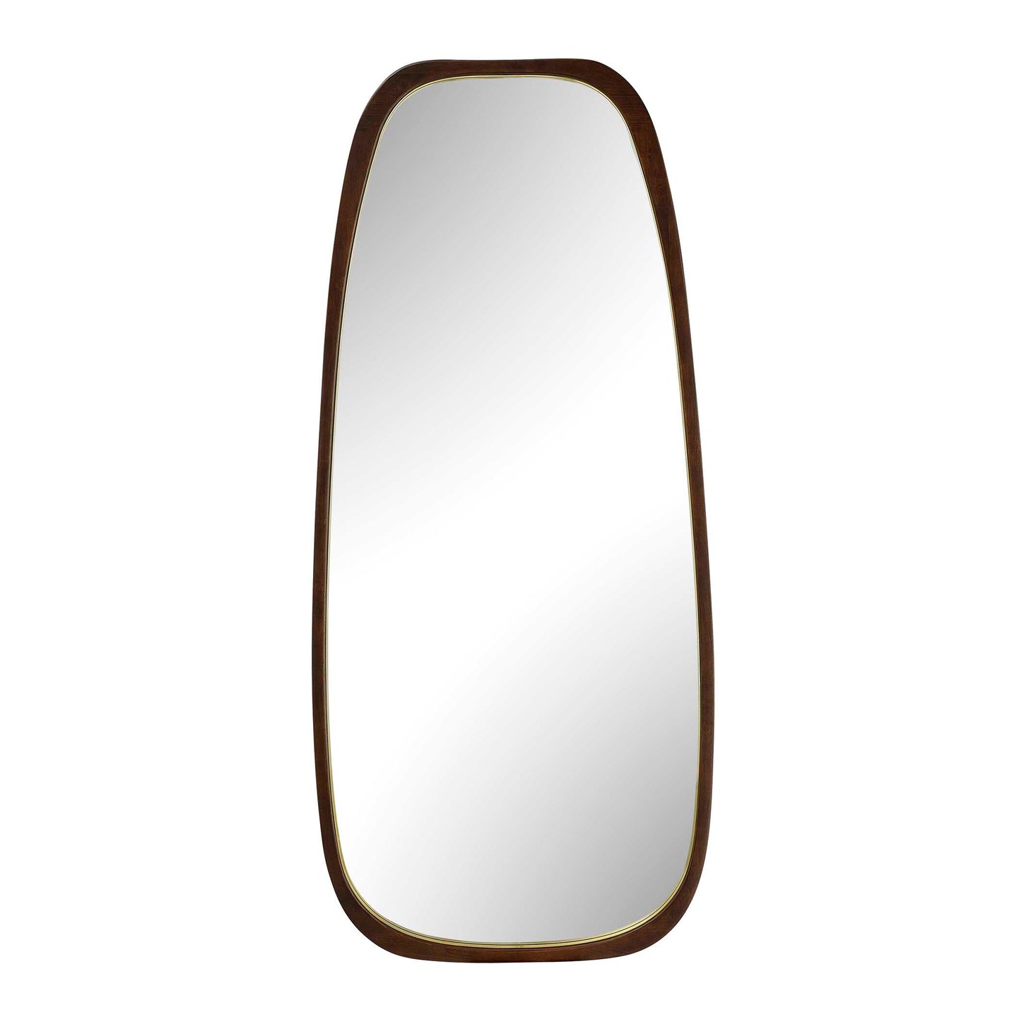 Uttermost Zachari Asymmetrical Tall Mirror - Brass,Gold,Woodtone