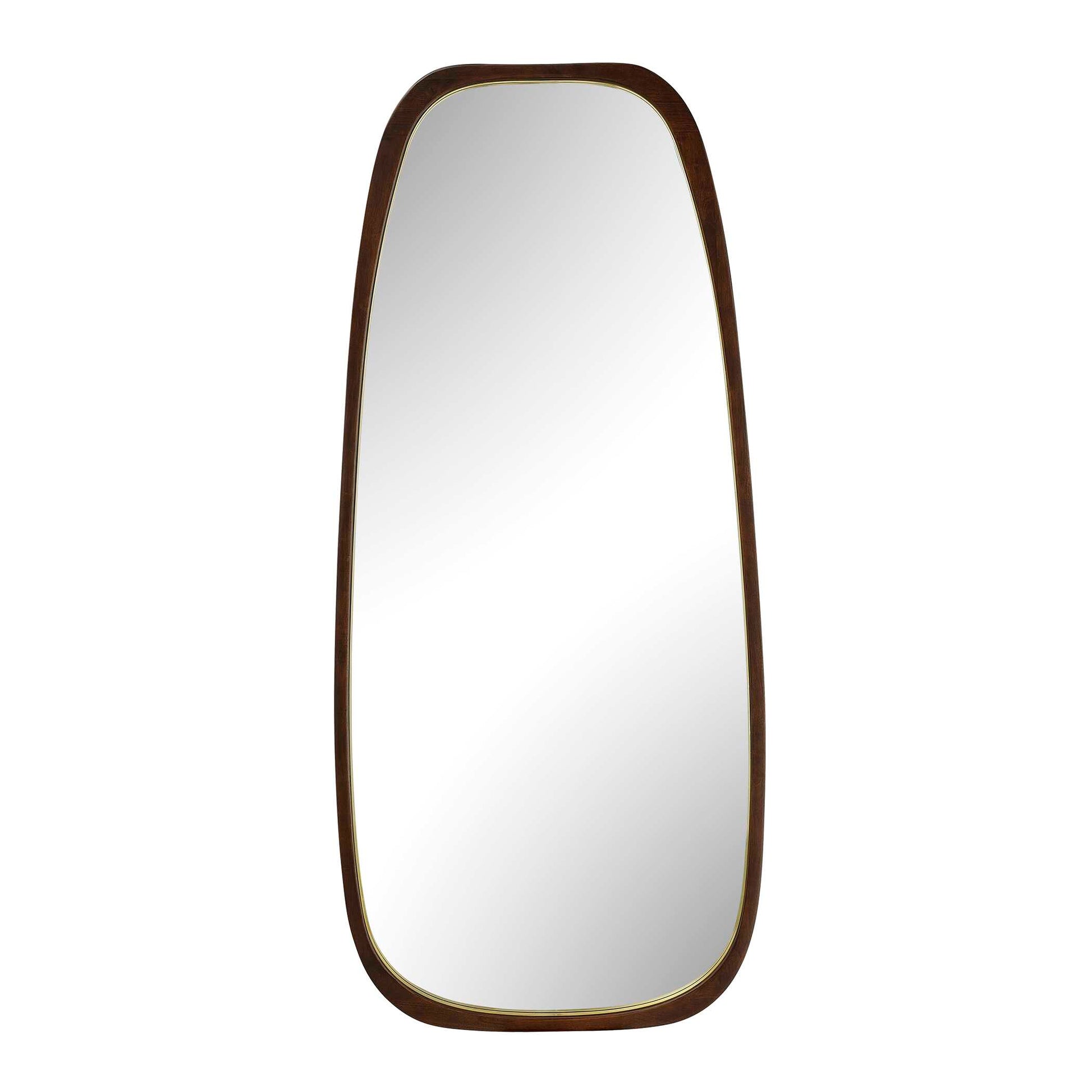 Uttermost Zachari Asymmetrical Tall Mirror - Brass,Gold,Woodtone