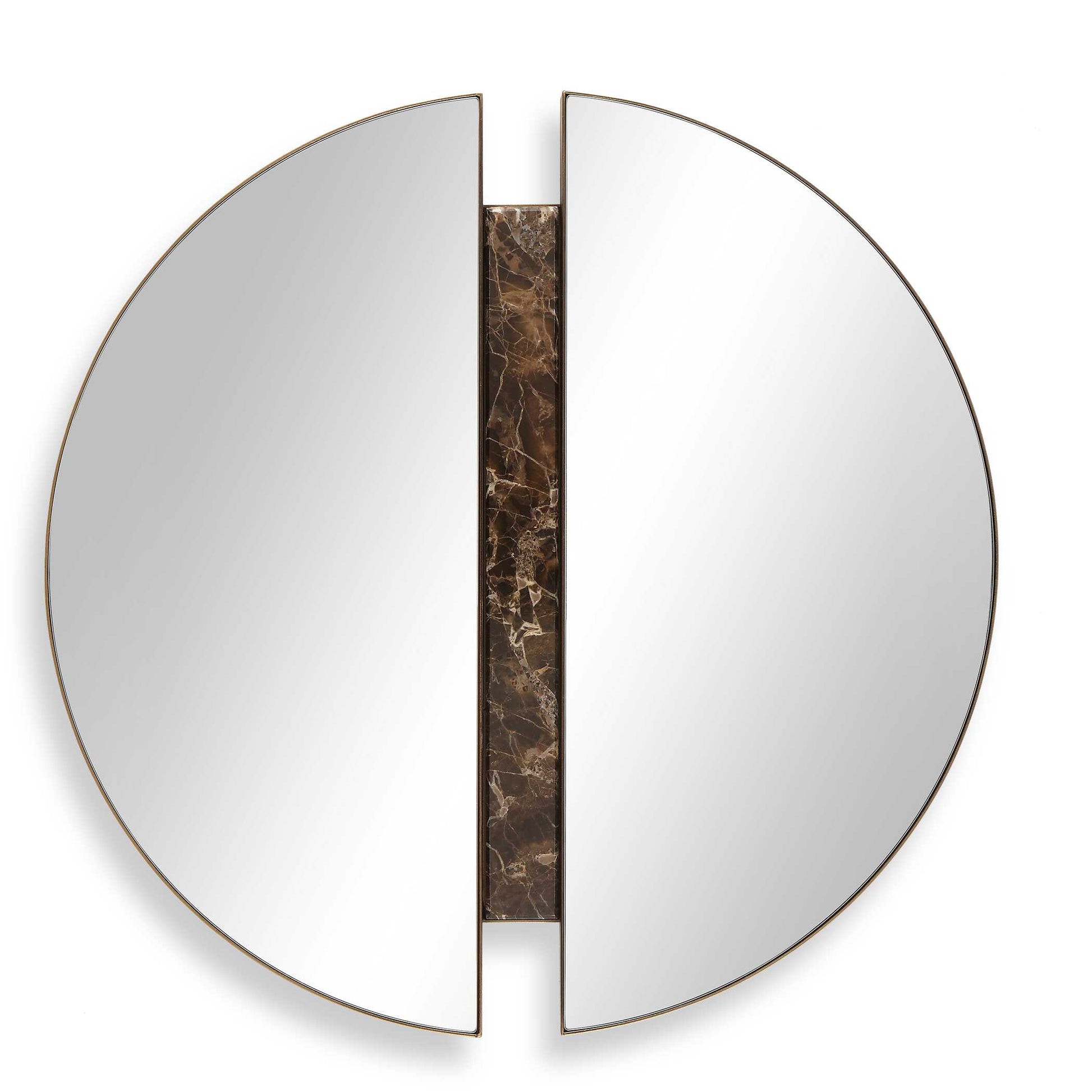 Uttermost Hanover Divided Round Mirror - Bronze,Brown