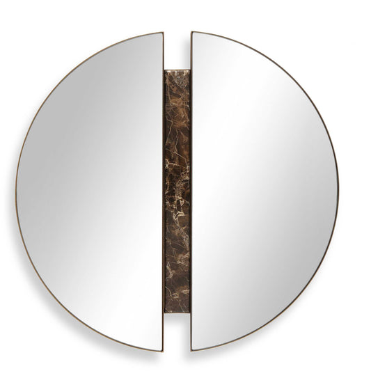 Uttermost Hanover Divided Round Mirror - Bronze,Brown