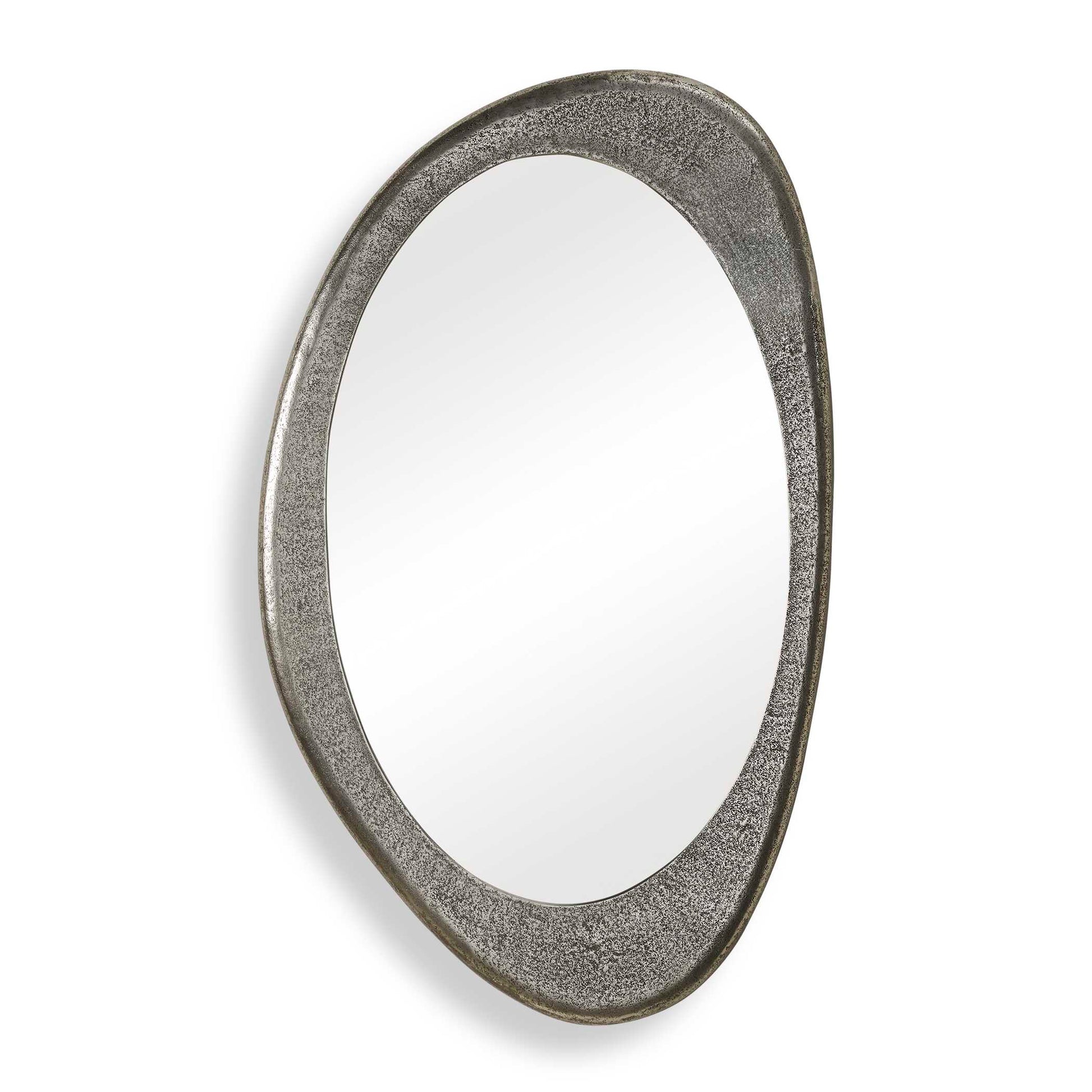 Uttermost Schiller Oval Antique Nickel Mirror - Silver