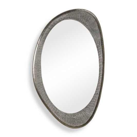 Uttermost Schiller Oval Antique Nickel Mirror - Silver