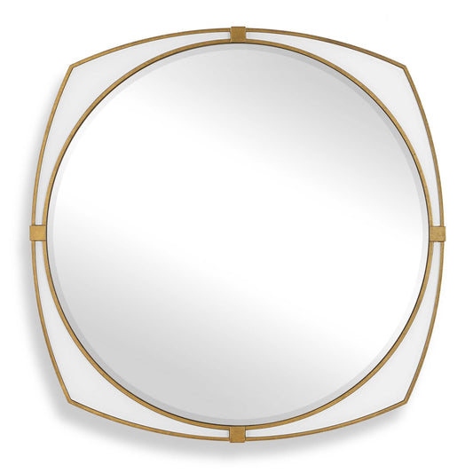 Uttermost Estella White Round Mirror - Gold,White