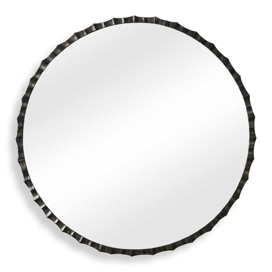 Uttermost Grander Round Mirror - Black,Gray