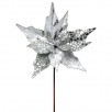 32" Glitter Metallic Poinsettia Stem