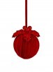 5" Velvet Sequin Ball Holly Ornament