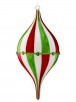 13" Glass Oh What Fun Stripe Finial Ornament