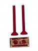 10" LED/Battery/Timer Flocked Taper Candle Box Of 2