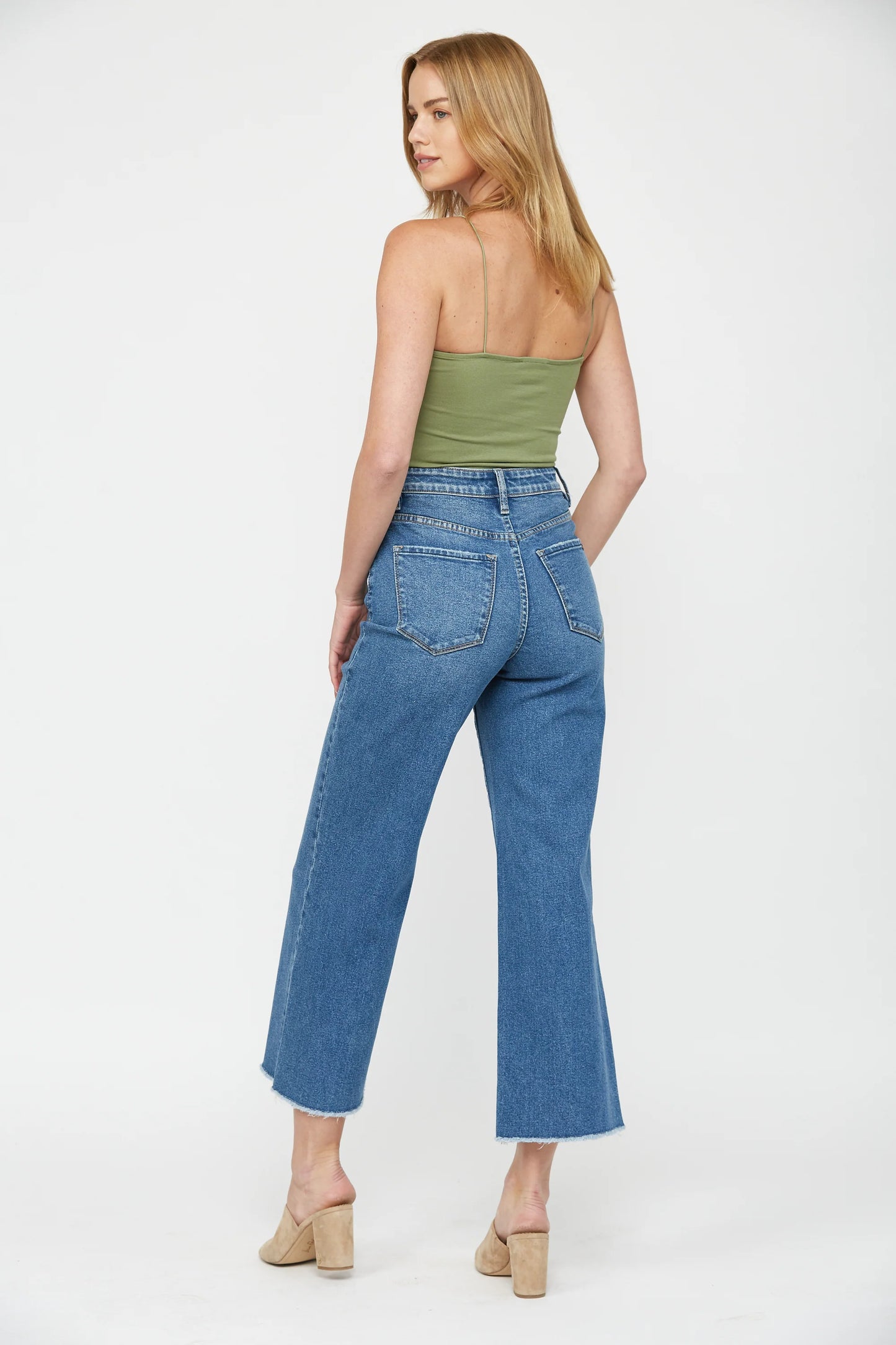 Mica High Rise Button Front Cropped Jean