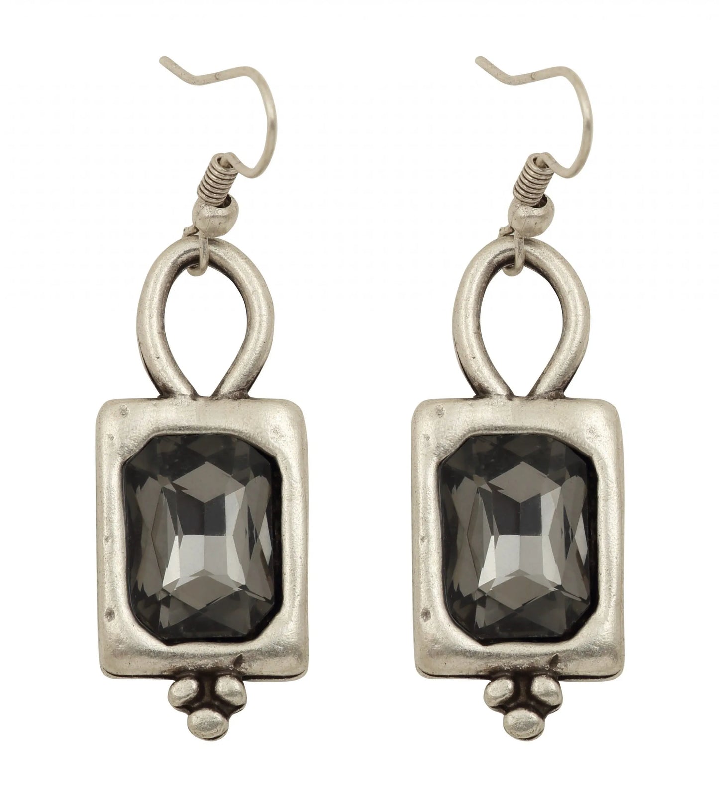 Chanour Handmade Crystal Pewter Earrings