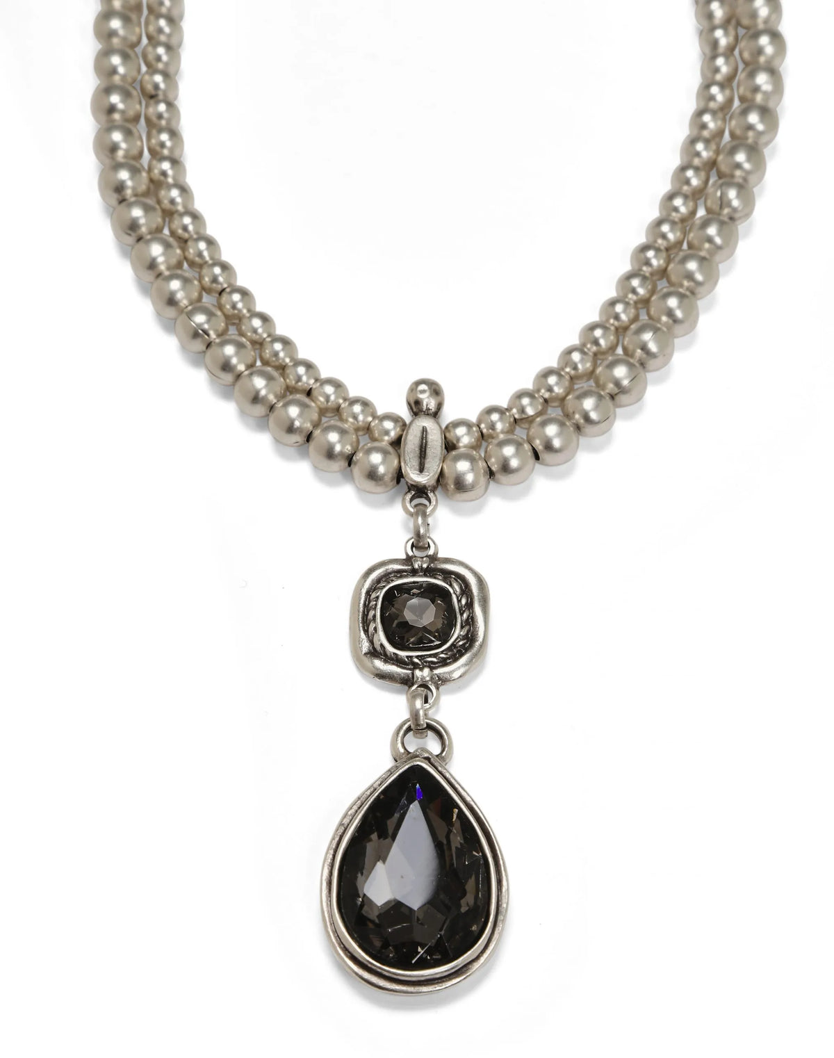 Chanour Handmade Crystal Pewter Necklace