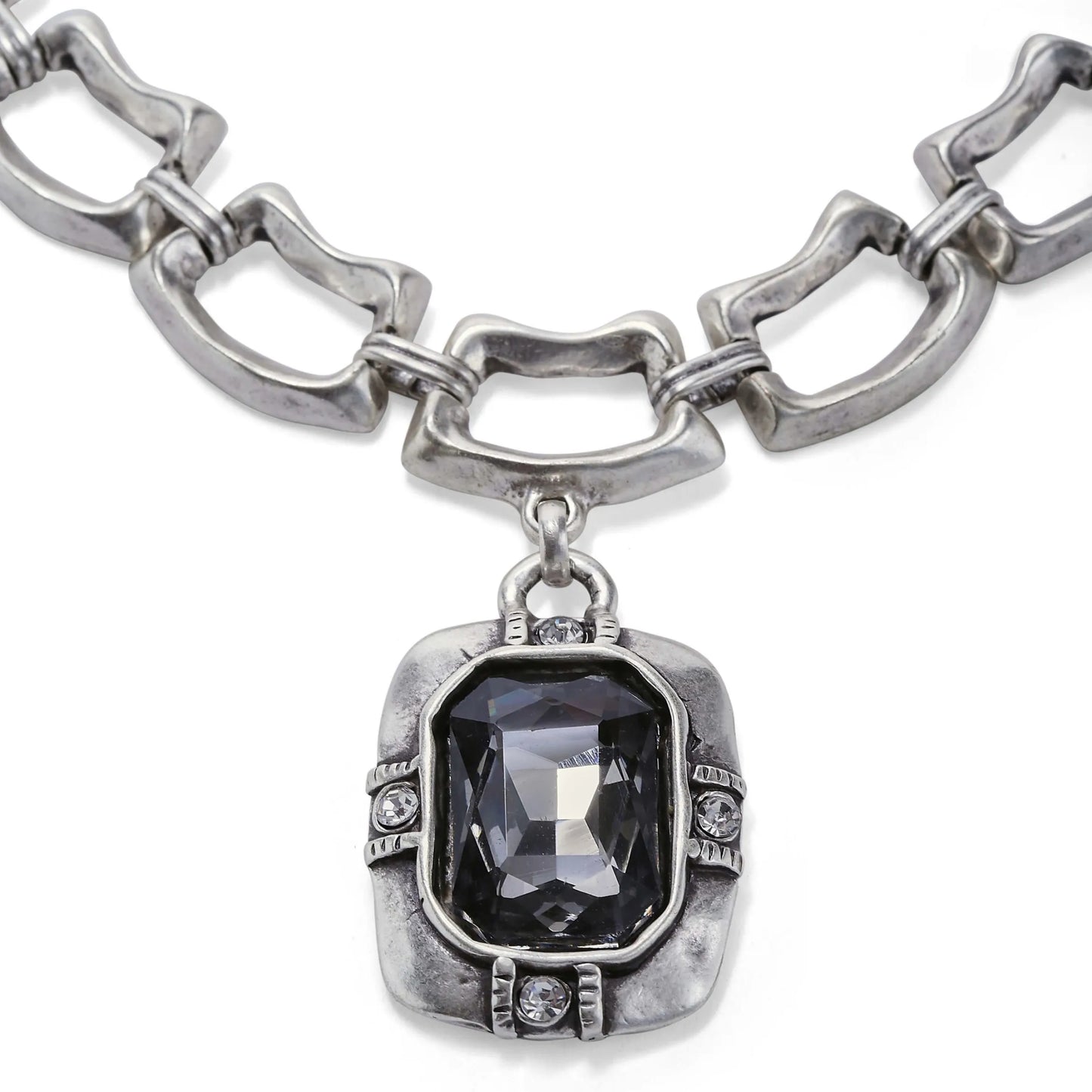 Chanour Handmade Crystal Pewter Necklace