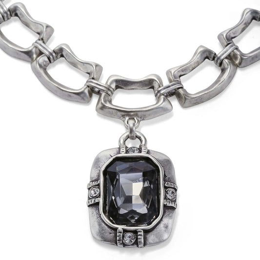 Chanour Handmade Crystal Pewter Necklace