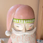 Painted Metal Santa on Wooden Base