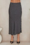 Polkadot Silky Maxi Skirt