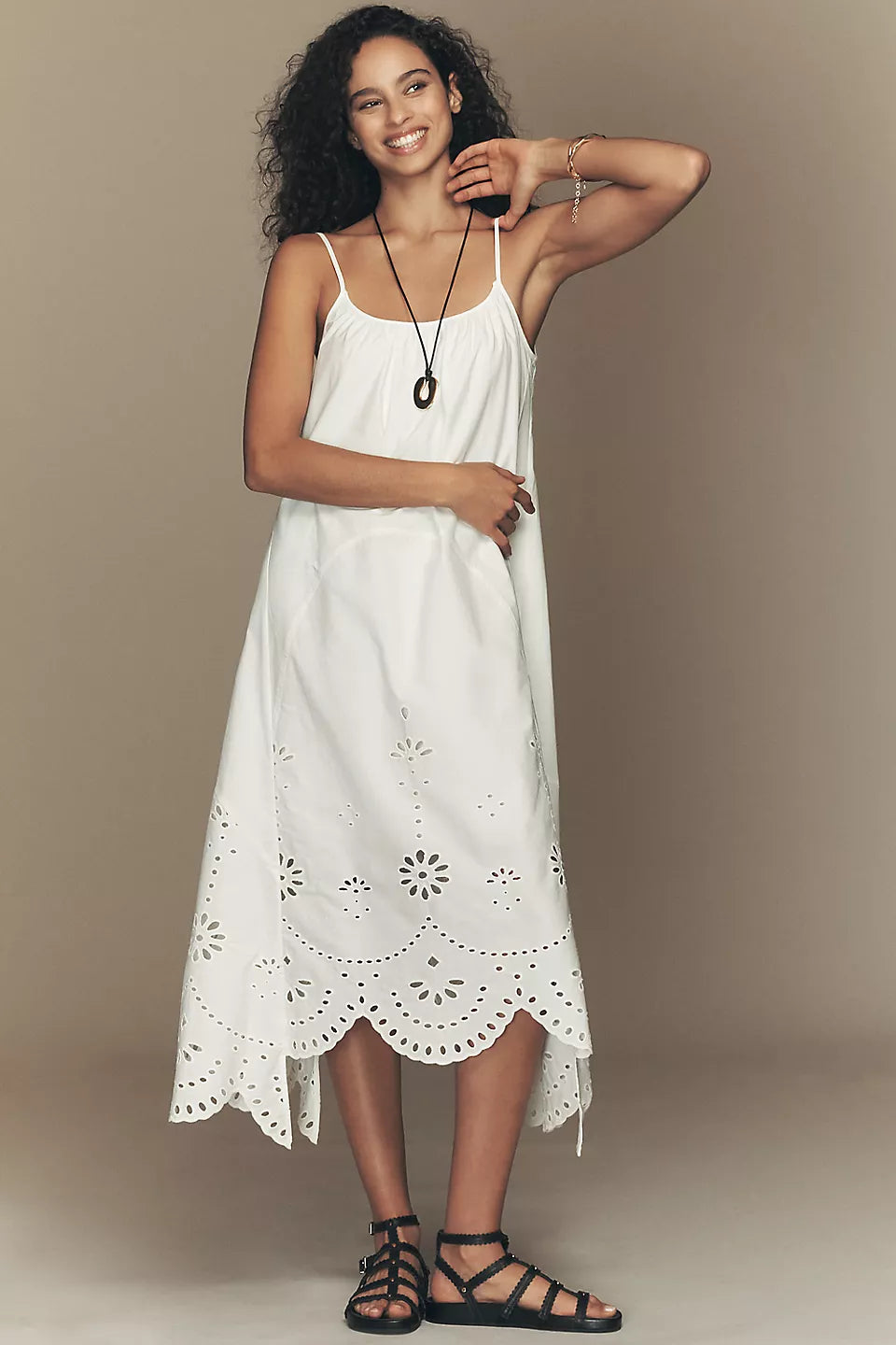 Raisonnel White Eyelet Midi Dress