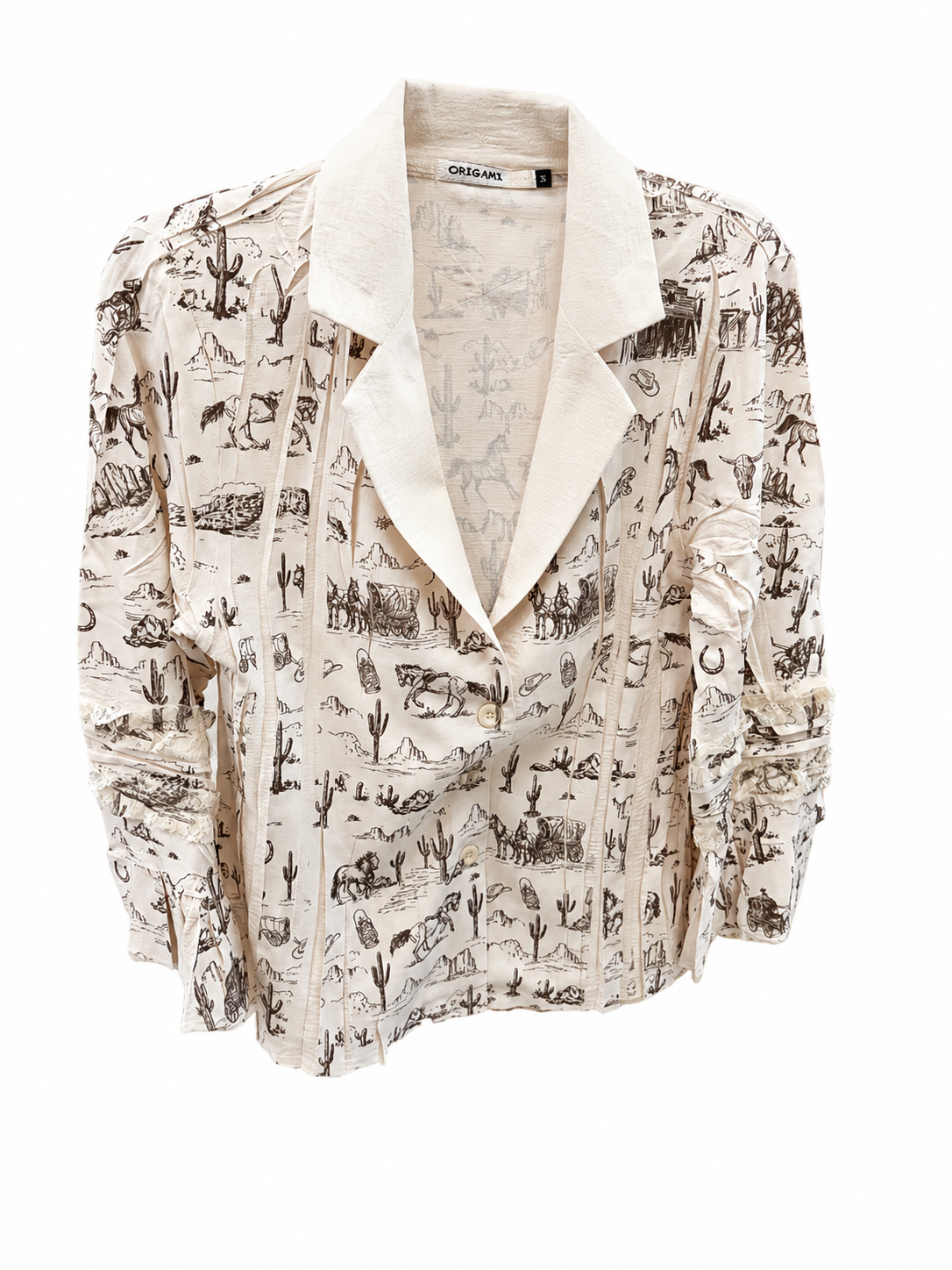 Ruffled Sleeve Blazer