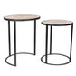 Loma Round Wood & Iron Accent Table