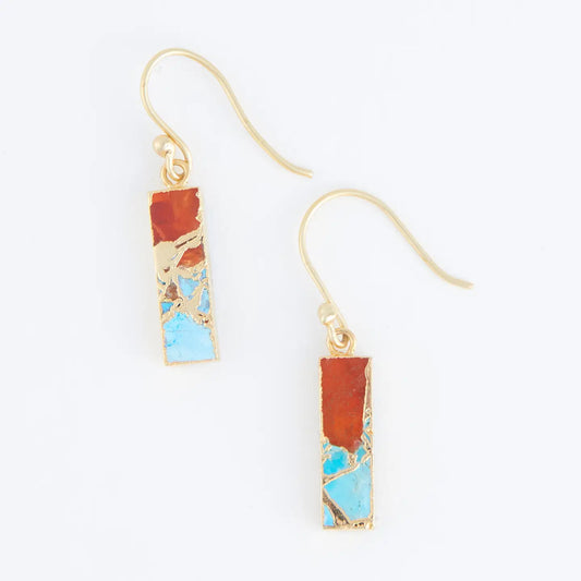 Tahani Genuine 18K Bar Drop Earrings