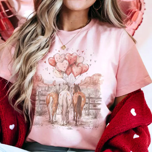 Western Horse Heart Retro Ranch Graphic Tee
