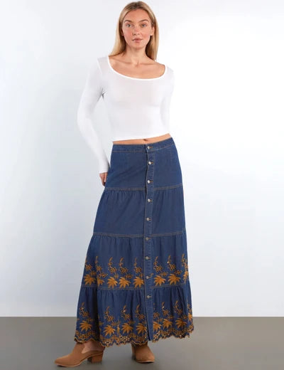 Denim Layered Skirt