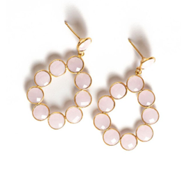 Gem Chandelier Earrings – Rose Quartz