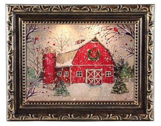 9.5"WINTER BARN WATER PHOTO FRAME