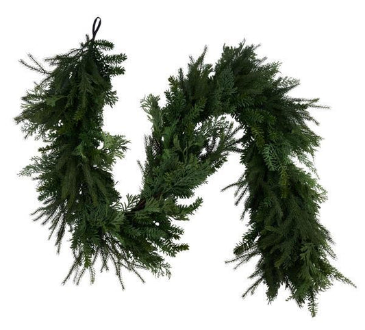 6'L R/T CEDAR/MIXED PINE/JUNIPER GARLAND MULTI GREEN