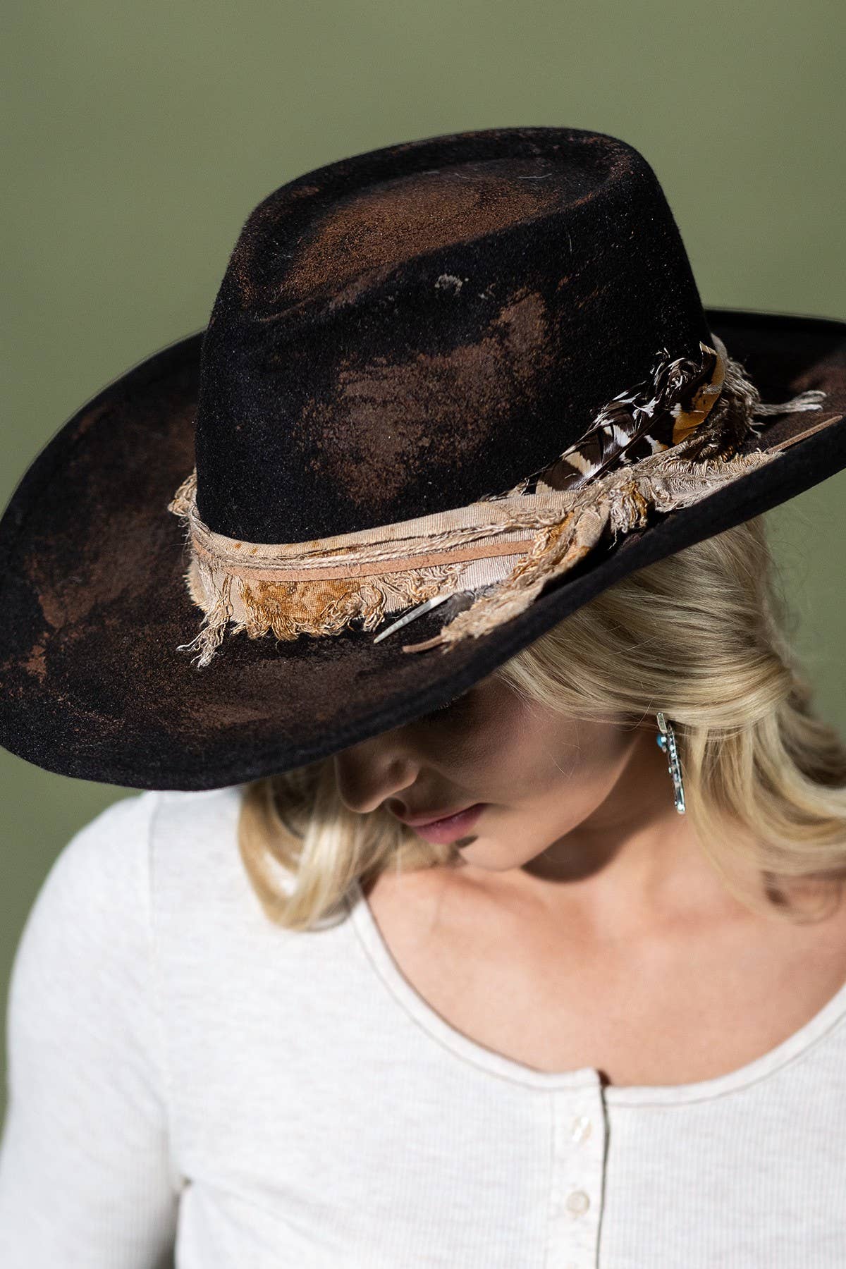 Vintage Shapeable Cowgirl & Fedora Hat: Black