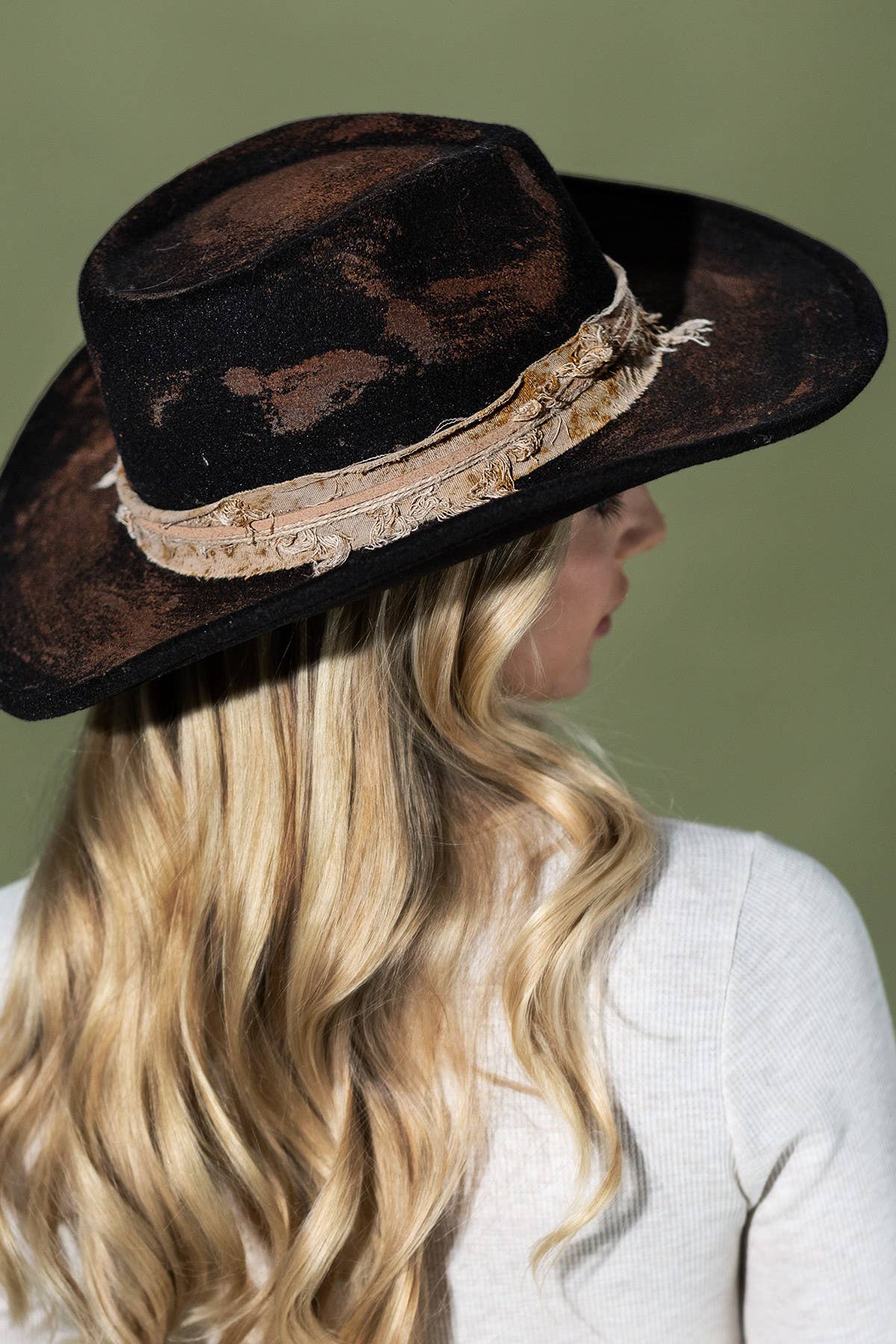 Vintage Shapeable Cowgirl & Fedora Hat: Black