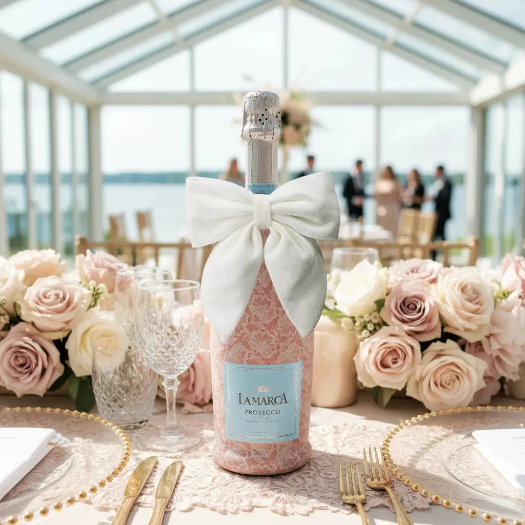 White Velvet Beau Bottle Bow