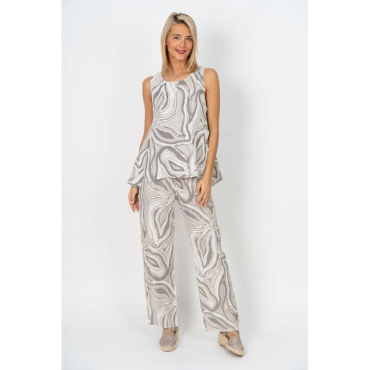 Printed Linen Pant