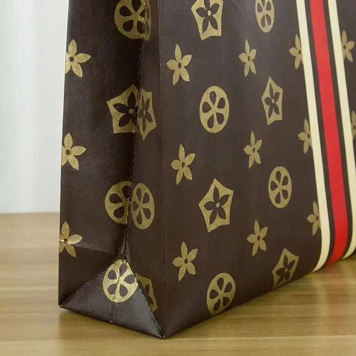 Brown & Red Stripe Gift Bag