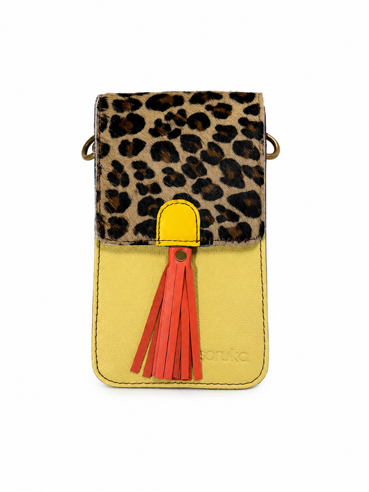 Soruka Leather Purse - Yellow Cate Phone Bag