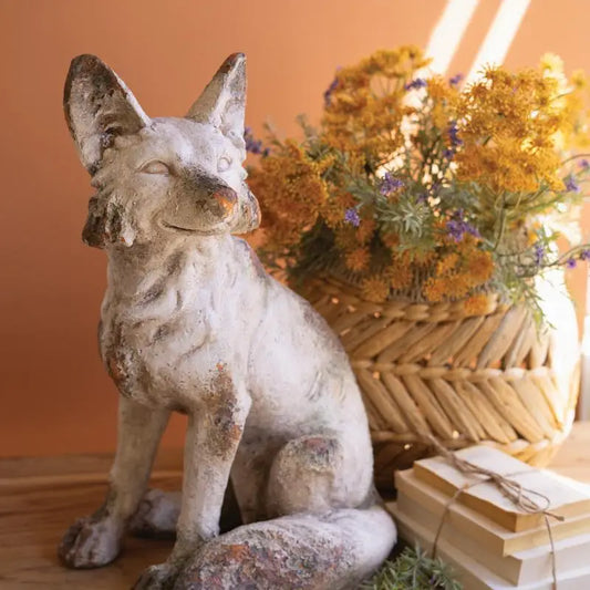 Faux Concrete Fox Sitting