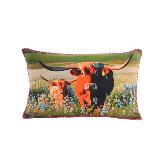 Longhorn Cow Cushion