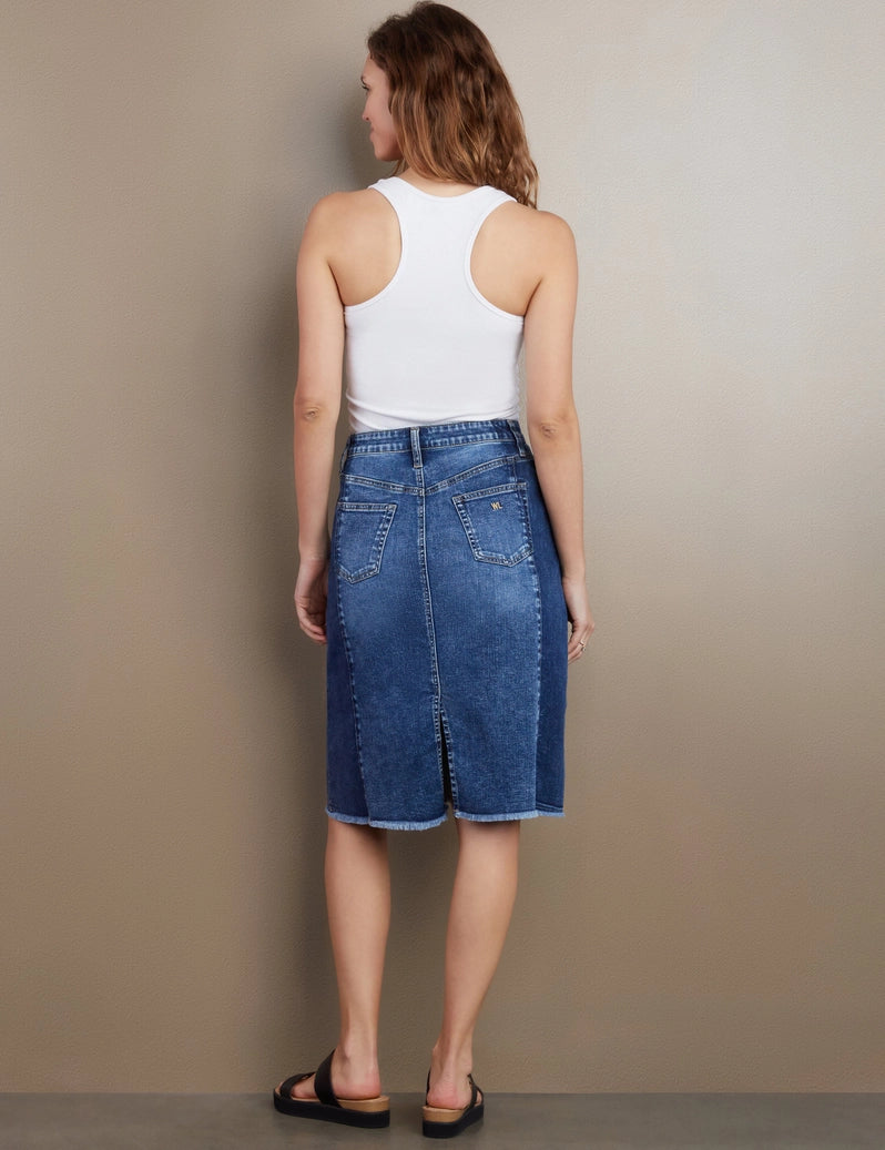 Two Tone Short Jean Skirt