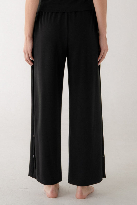Luxe Side-Button Wide Leg Pants