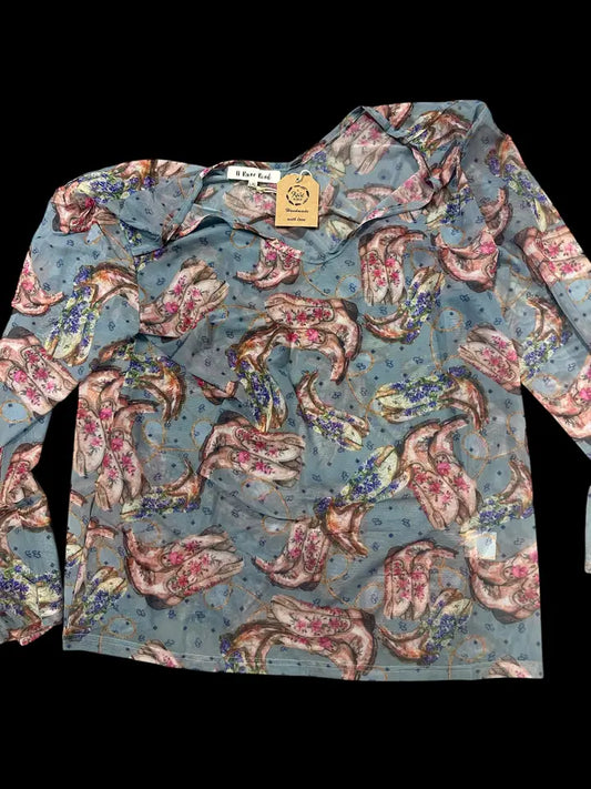 Boots Were Made For Walkin Mesh Top Rare Bird