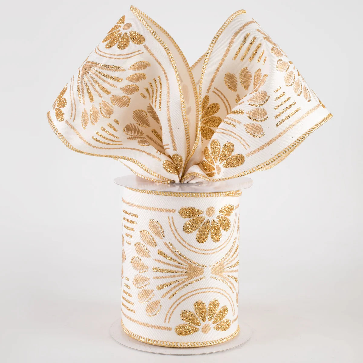 Ivory Glittered Ribbon