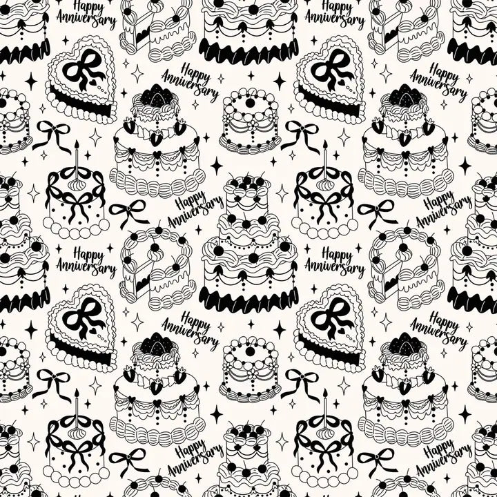 Black and White Anniversary Bottle Wrap