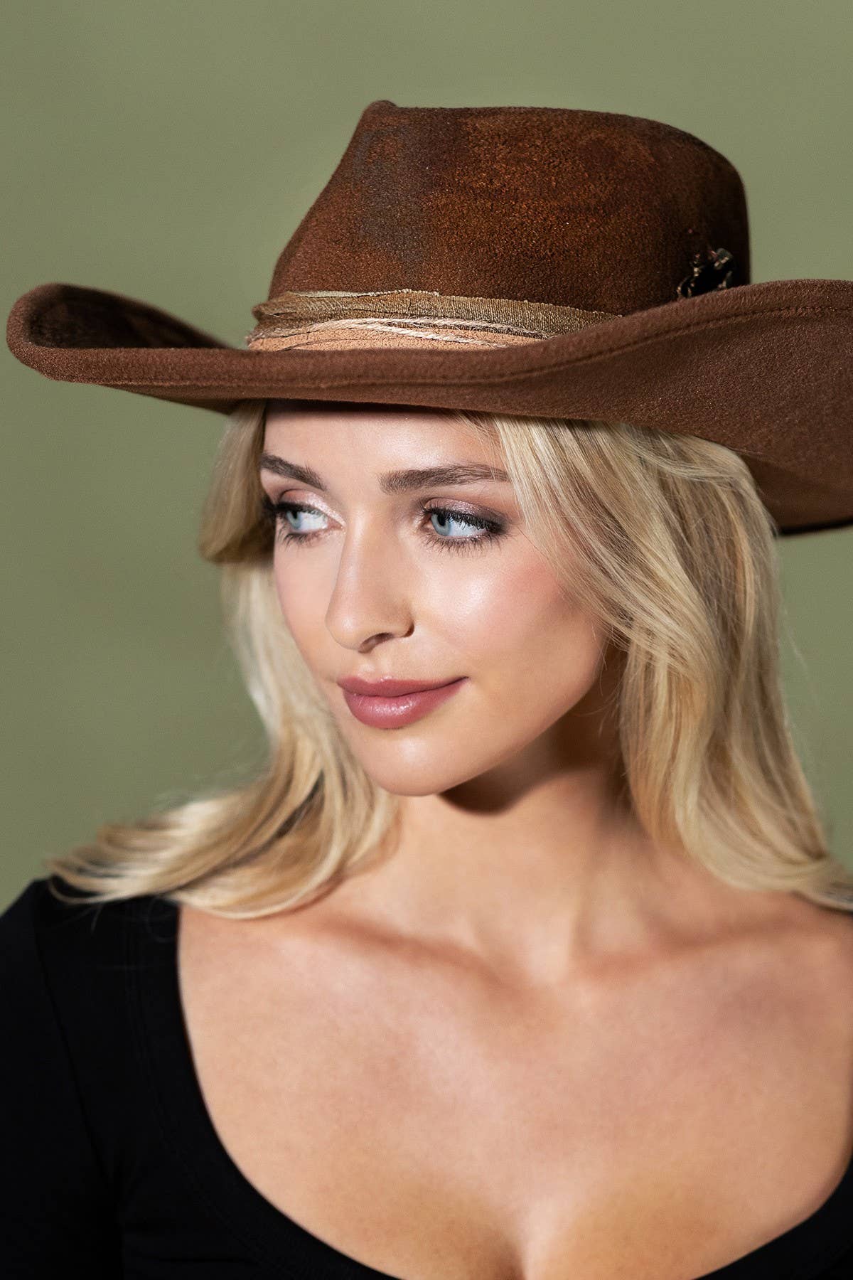 Vintage Versatile Shapeable Cowgirl & Fedora Hat: BRW-BROWN