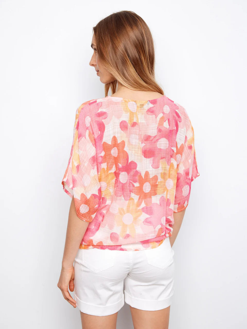 Charlie B Orange Floral Blouse