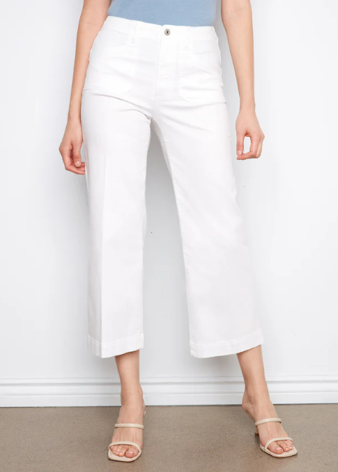 Mica White Cropped Wide-Leg Jeans